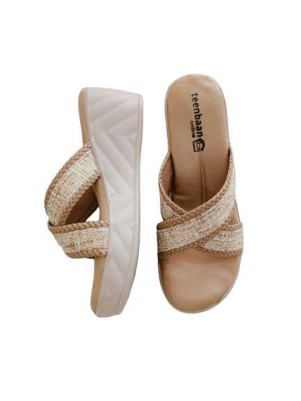 Jute X Strap Wedges