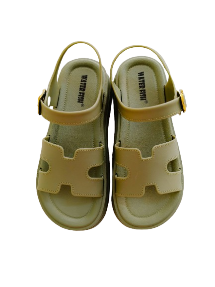 Beige Buckle Sandals