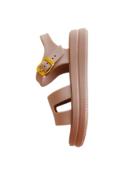 Beige Buckle Sandals