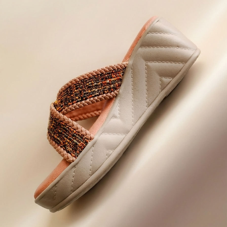 Jute X Strap Wedges