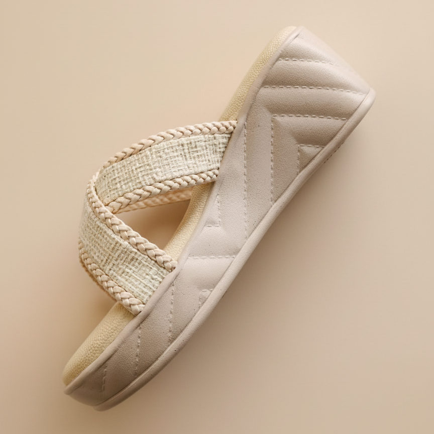 Jute X Strap Wedges