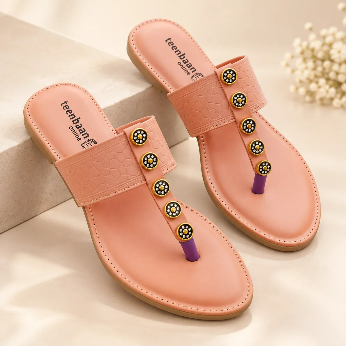 Goldie Silver Stone Slippers