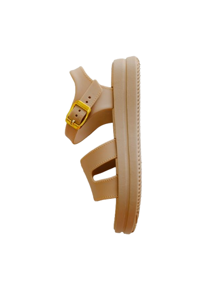 Beige Buckle Sandals