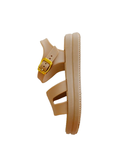 Beige Buckle Sandals