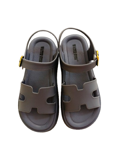 Beige Buckle Sandals