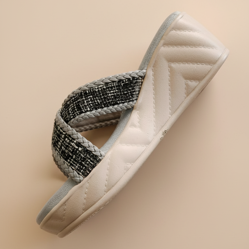 Jute X Strap Wedges