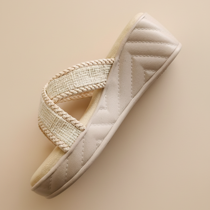Jute X Strap Wedges